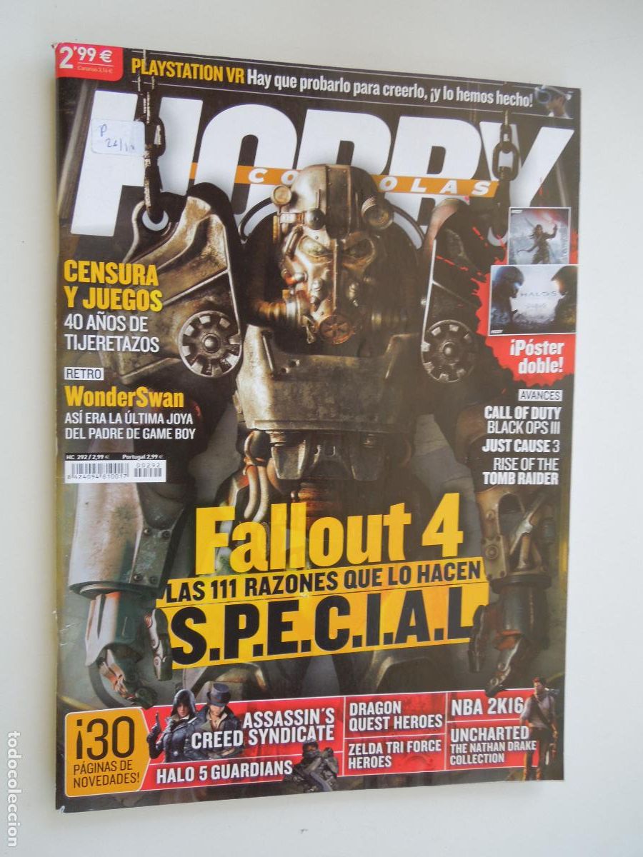 Coleccionismo de Revistas y Peri&oacute;dicos: HOBBY CONSOLAS N&ordm; 292 - FALLOUT 4 LAS 111 RAZONES QUE LO S.P.E.C.I.A.L.