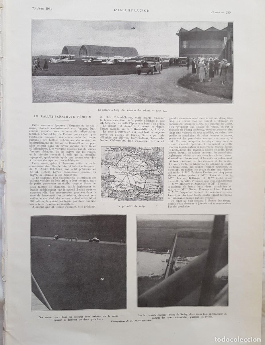 Colecionismo de Revistas e Jornais: LE RALLYE PARACHUTE F&Eacute;MININ. L'Illustration N 4607, 1931