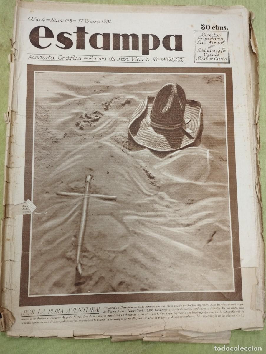 Coleccionismo de Revistas y Peri&oacute;dicos: ESTAMPA 158 - A&Ntilde;O 1931 - CRECE EE.UU. - PERFUMES CAROS - NOVIOS - VUELTA AL MUNDO - MONUMENTO COL&Oacute;N