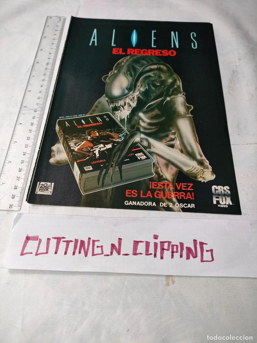 Coleccionismo de Revistas y Peri&oacute;dicos: Clipping [ALIEN, EL REGRESO VHS][PUBLICIDAD]