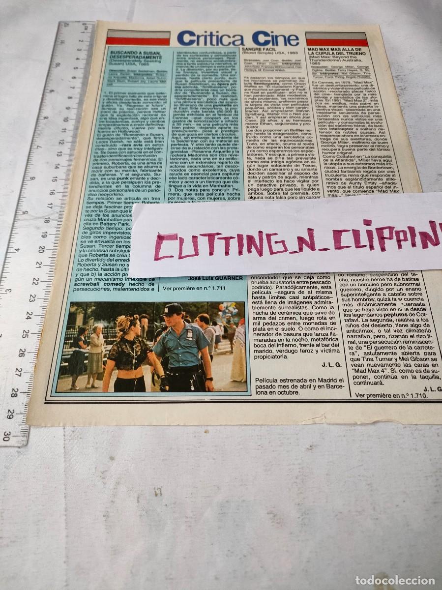 Coleccionismo de Revistas y Peri&oacute;dicos: Clipping [MADONNA BUSCANDO A SUSAN][PUBLICIDAD]