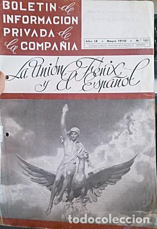 Coleccionismo de revistas y peri&oacute;dicos: BOLETIN INFORMACI&Oacute;N DE LA&rdquo;UNI&Oacute;N Y EL F&Eacute;NIX ESPA&Ntilde;OL&rdquo;, N&ordm; 101 MES: MAYO -1950