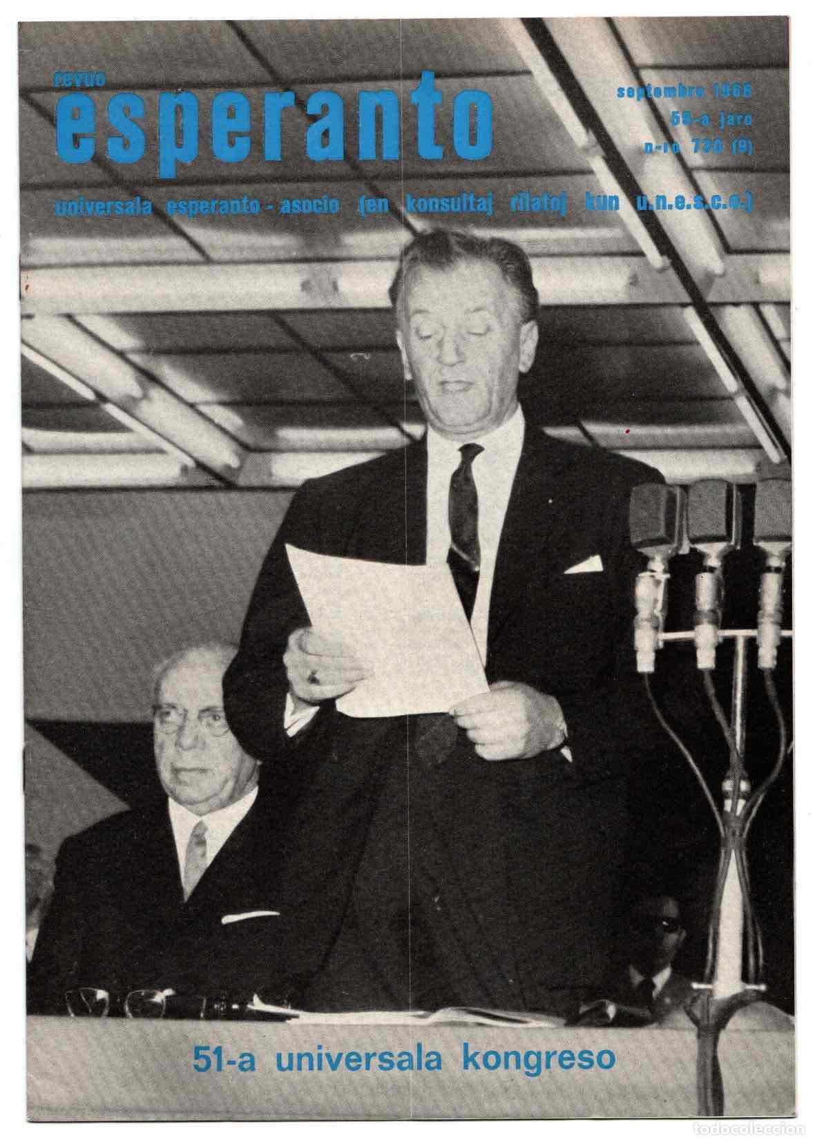 Collezionismo di Riviste e Giornali: REVISTA ESPERANTO REVUO INTERNACIA, N&ordm;730 (9) SEPTIEMBRE 1966. COMPLETAMENTE EN ESPERANTO