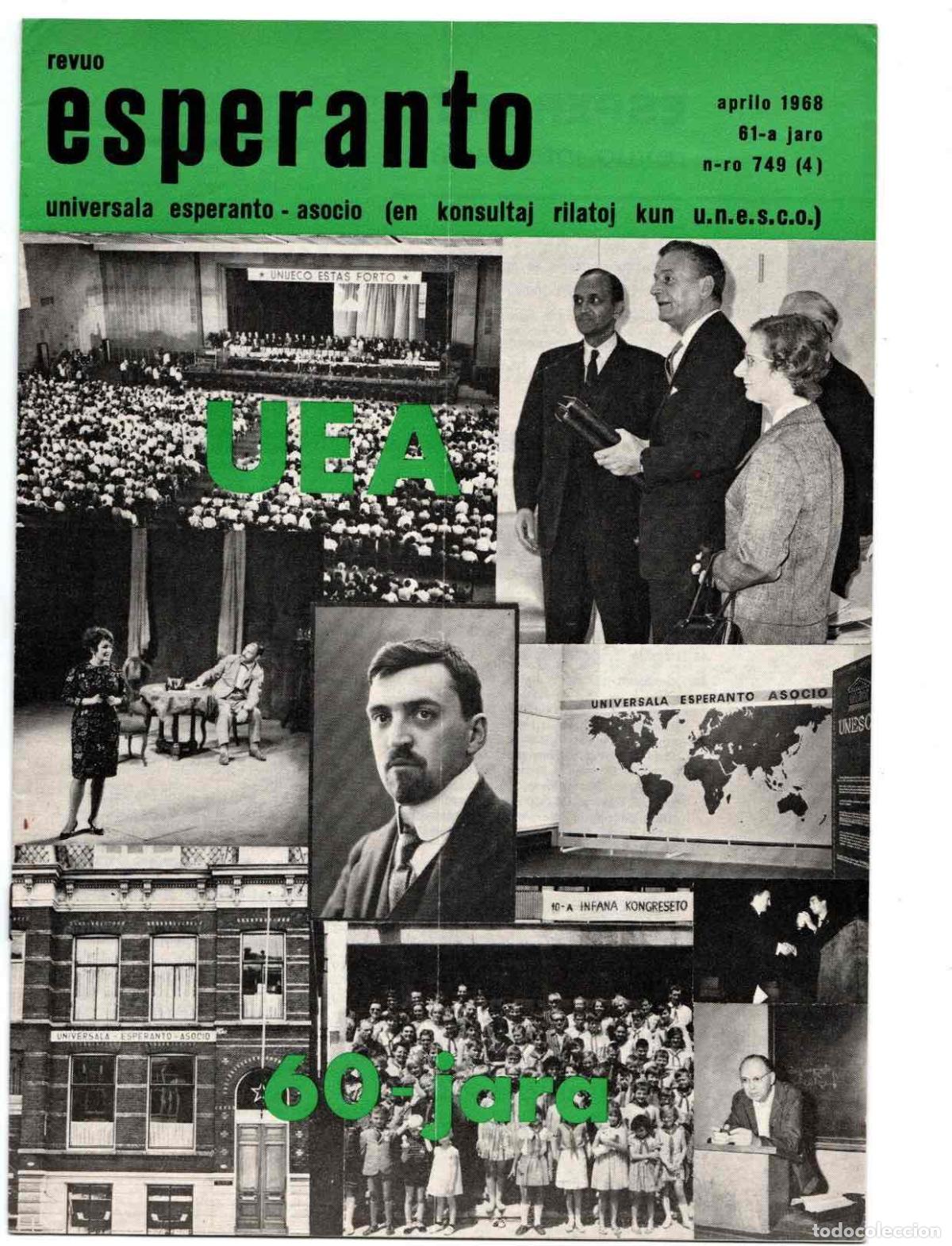 Collezionismo di Riviste e Giornali: REVISTA ESPERANTO REVUO INTERNACIA, N&ordm;749 (4) ABRIL 1968. COMPLETAMENTE EN ESPERANTO