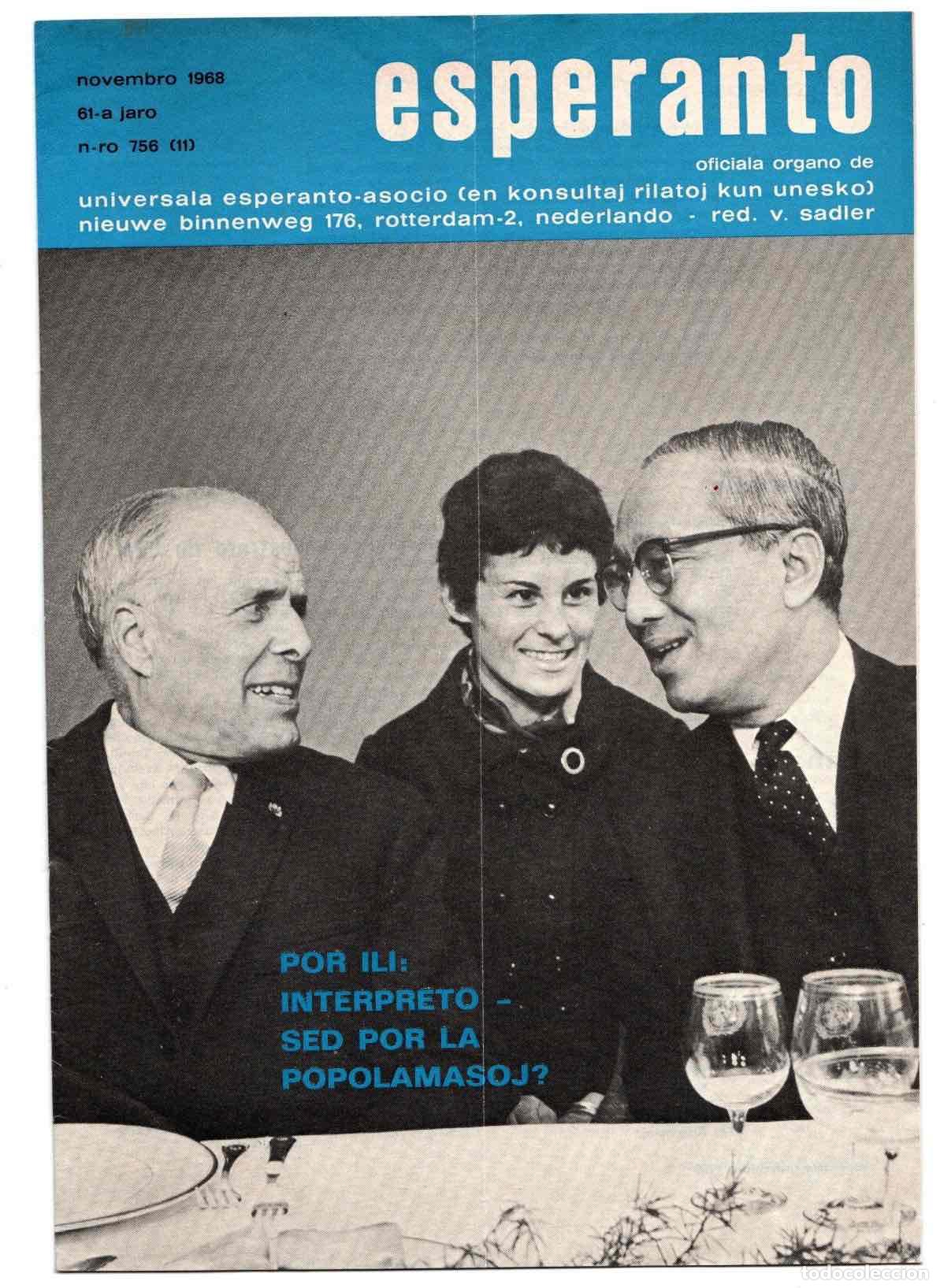 Collezionismo di Riviste e Giornali: REVISTA ESPERANTO REVUO INTERNACIA, N&ordm;756 (11) NOVIEMBRE 1968. COMPLETAMENTE EN ESPERANTO