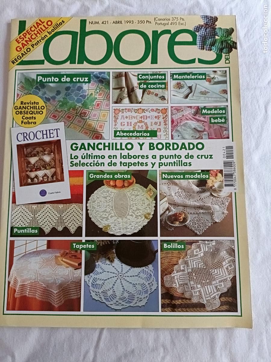 Collection Magazines and Newspapers: LABORES DEL HOGAR 421. MODELOS BEBE. CONJUNTOS DE COCINA. CUADROS, TOALLAS, PUNTILLAS, MANTELERIAS