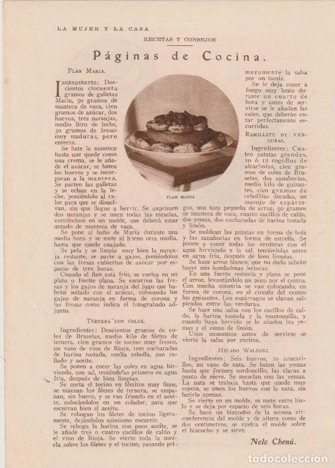 Coleccionismo de revistas y peri&oacute;dicos: P&aacute;ginas de cocina / Nelo Chen&uacute; - 1930