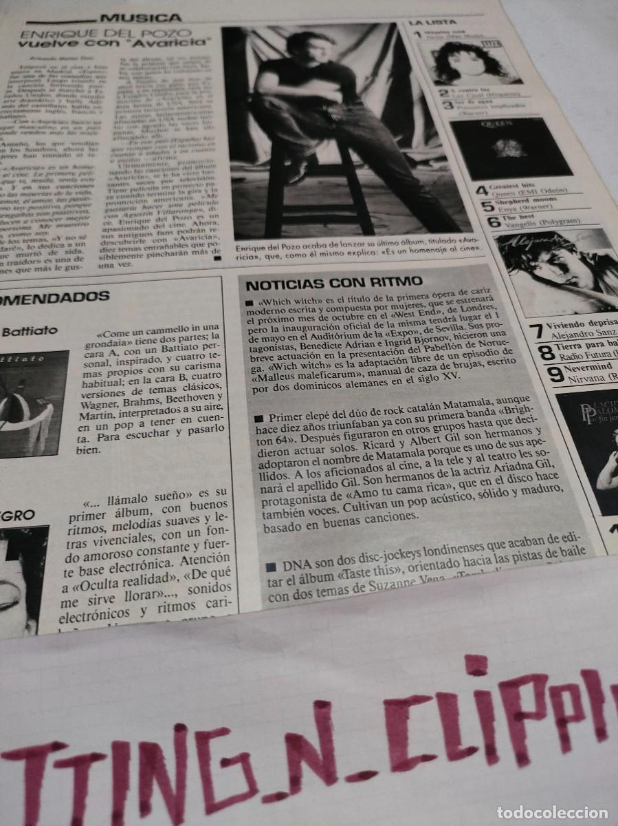 Coleccionismo de Revistas y Peri&oacute;dicos: Clipping_RL920105_ ENRIQUE DEL POZO, ALEJANDRO SANZ, LUZ CASASL, OBK