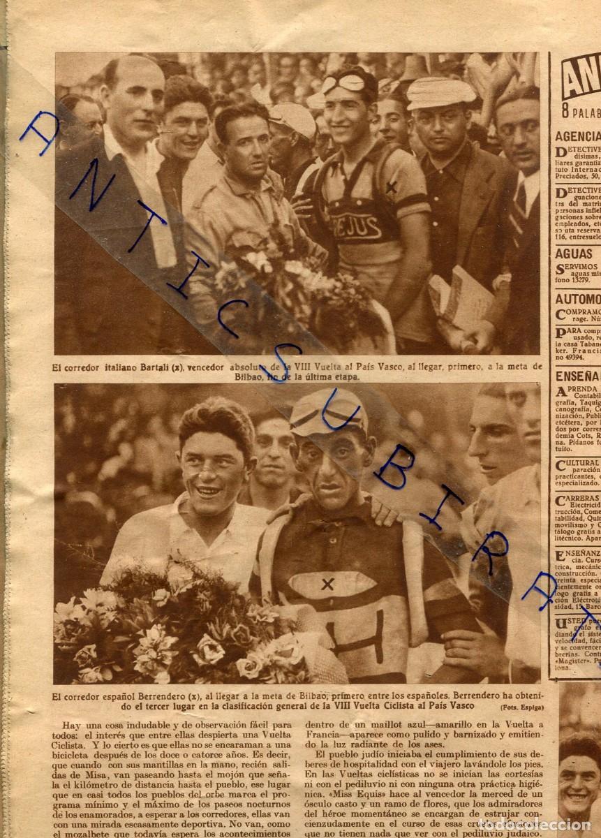 Coleccionismo de Revistas y Peri&oacute;dicos: REVISTA A&Ntilde;O 1935 VIII VUELTA CICLISTA AL PAIS VASCO EZQUERRA BERRENDERA BERTAIL DUCAZEAUX ORBEA