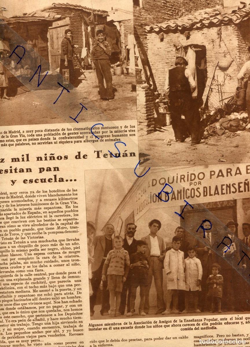 Coleccionismo de Revistas y Peri&oacute;dicos: REVISTA A&Ntilde;O 1935 QUIROMANCIA ESCUELA EN EL BARRIO DE TETUAN DE MADRID JUAN IGNACIO POMBO AVIADOR