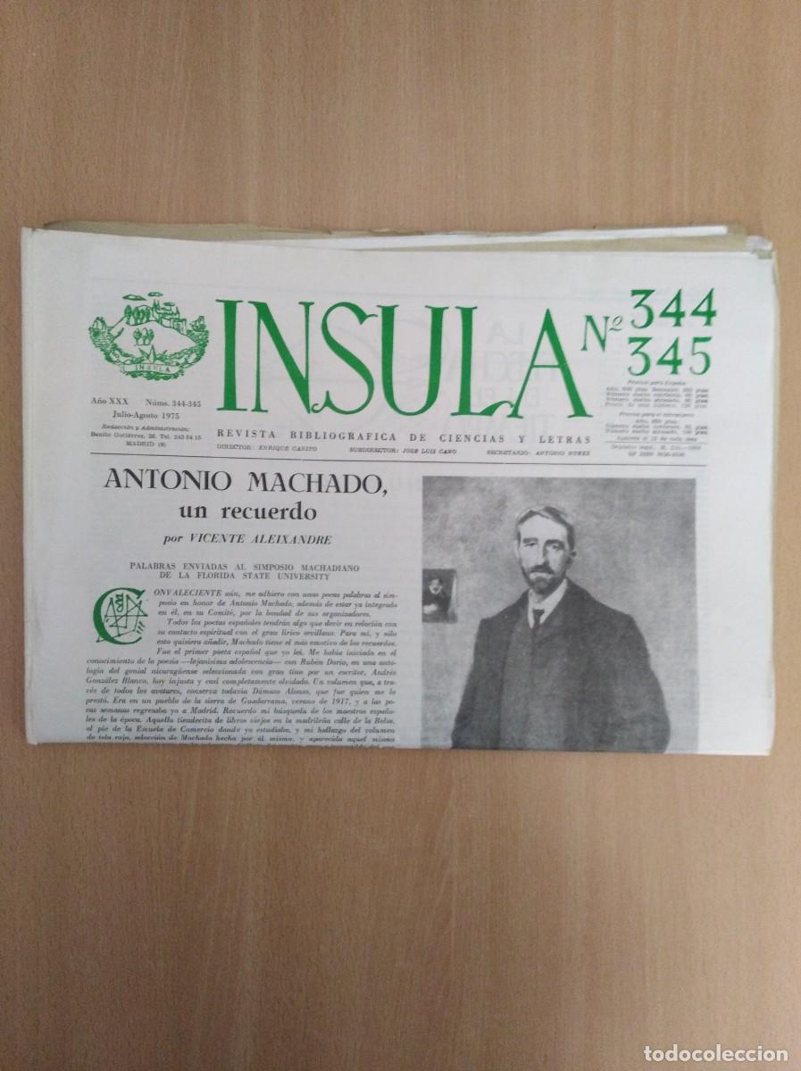 Colecionismo de Revistas e Jornais: INSULA. REVISTA BIBLIOGR&Aacute;FICA DE CIENCIAS Y LETRAS / N&ordm; 344-345