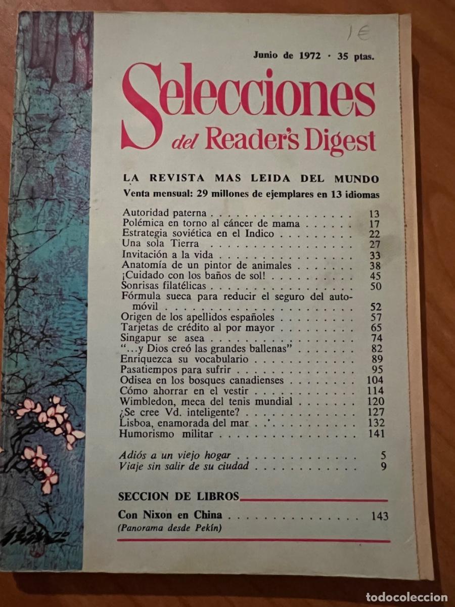 Collection Magazines and Newspapers: SELECCIONES DEL READER&rsquo;S DIGEST. JUNIO 1972. POL&Eacute;MICA EN TORNO AL C&Aacute;NCER DE MAM&Aacute;.