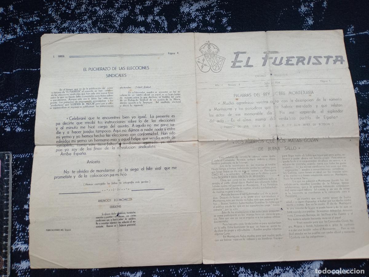 Coleccionismo de Revistas y Peri&oacute;dicos: Carlismo. Navarra. El fuerista de 1954. Romer&iacute;a carlista a Montejurra