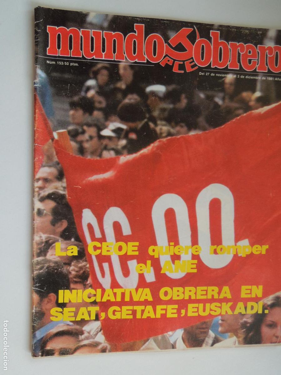Coleccionismo de revistas y peri&oacute;dicos: MUNDO OBRERO REVISTA N&ordm; 153- 12-1981 - INICIATIVA OBRERA EN SEAT