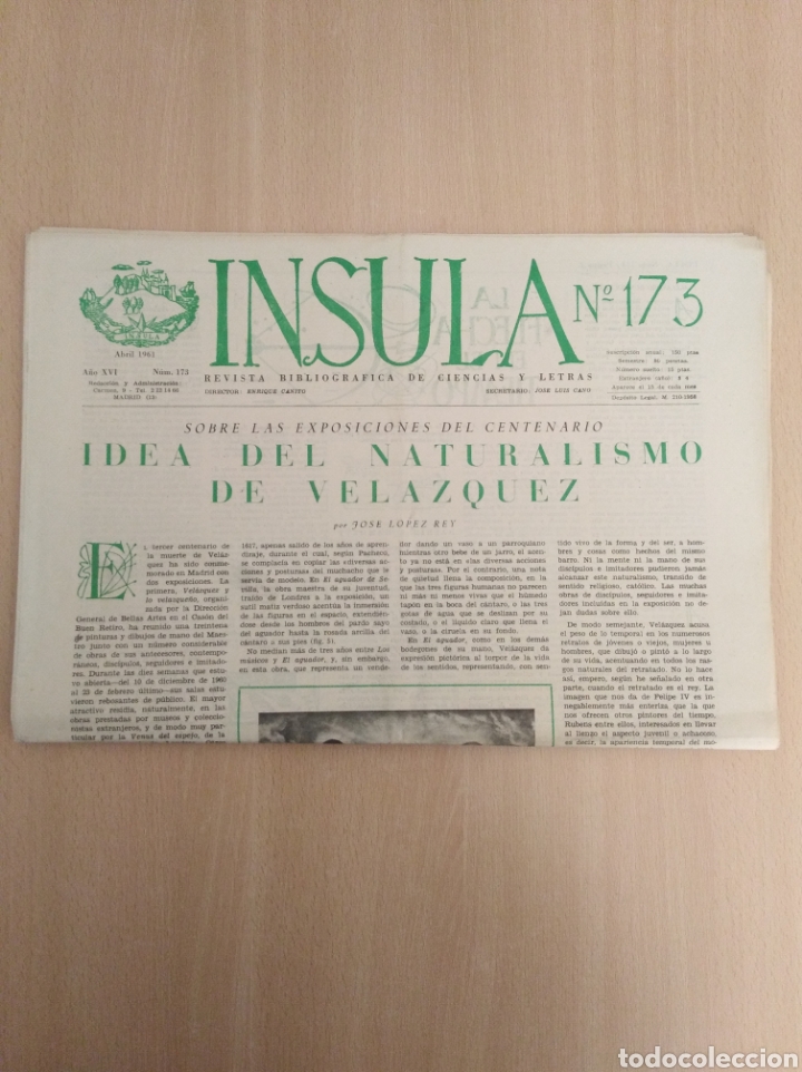 Colecionismo de Revistas e Jornais: INSULA. REVISTA BIBLIOGR&Aacute;FICA DE CIENCIAS Y LETRAS / N&ordm; 173