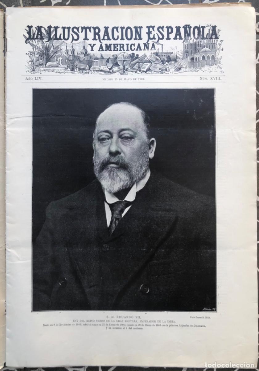 Coleccionismo de revistas y peri&oacute;dicos: ILU. ESPA&Ntilde;OLA Y AME.-1910 - EDUARDO VII (Muerte) - Expo. Cer&aacute;mica - EL DIRIGIBLE ESPA&Ntilde;A(Con texto)