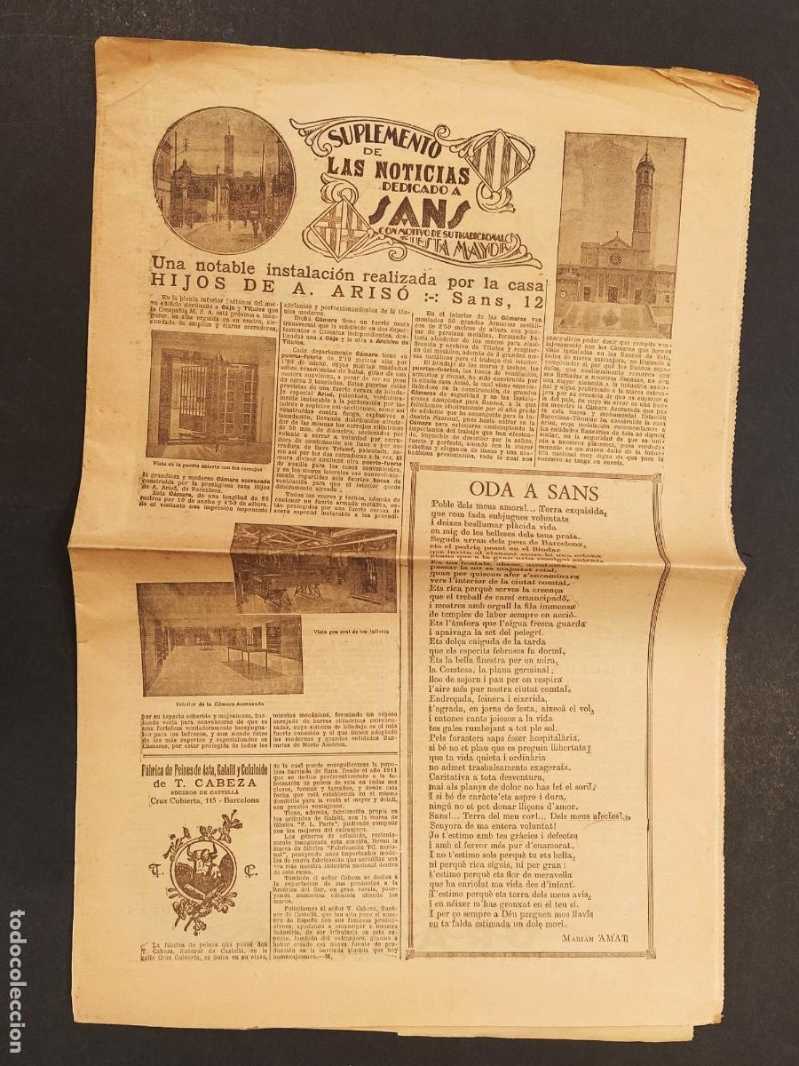 Collection Magazines and Newspapers: SUPLEMENTO DE LAS NOTICIAS DEDICADO A SANS (SANTS) - FIESTA MAYOR - BARCELONA -VER FOTOS-(V-25.237)
