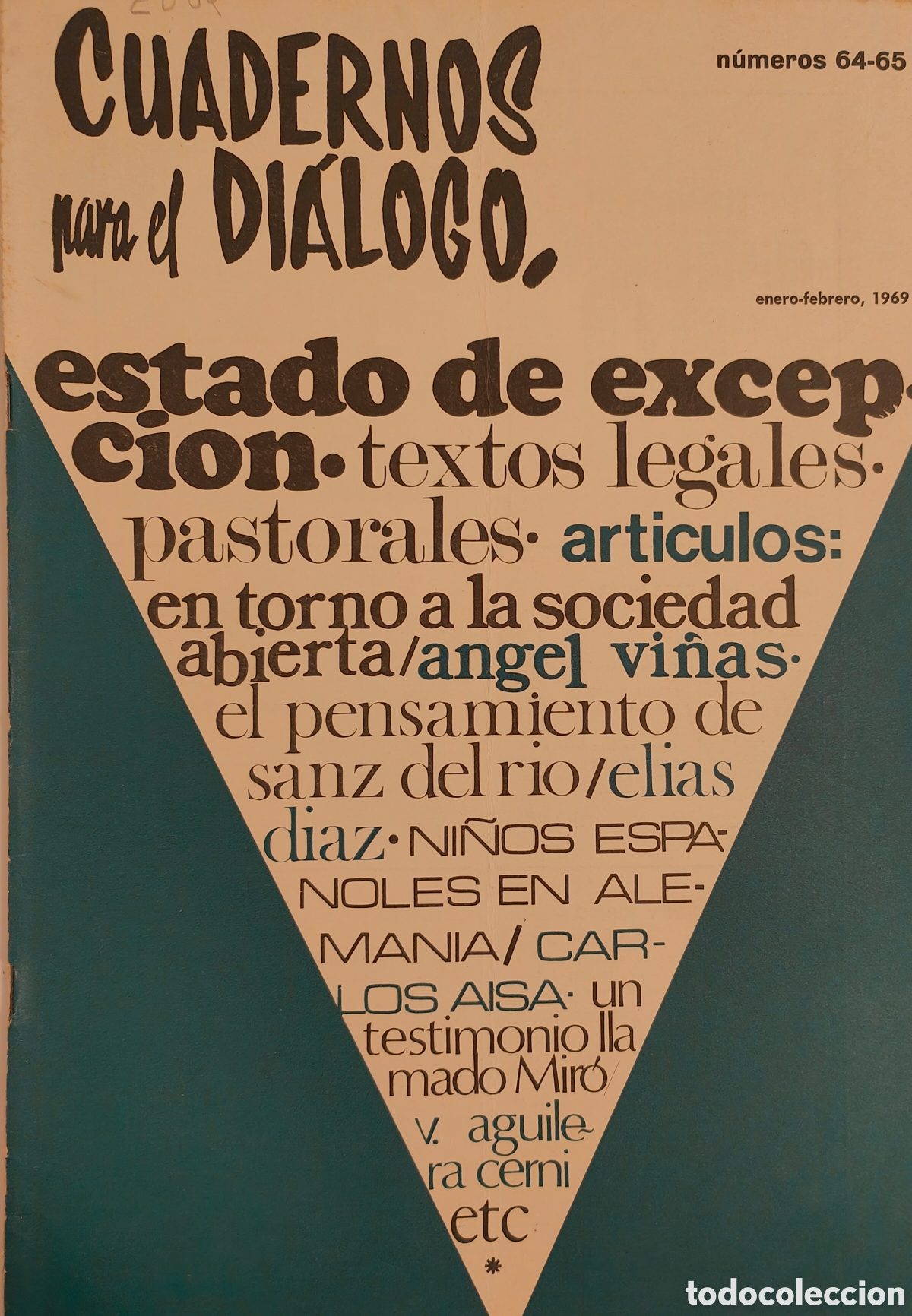 Colecionismo de Revistas e Jornais: :::: TT33 - CUADERNOS PARA EL DIALOGO N&ordm; 64-55 - ENERO-FEBRERO 1969