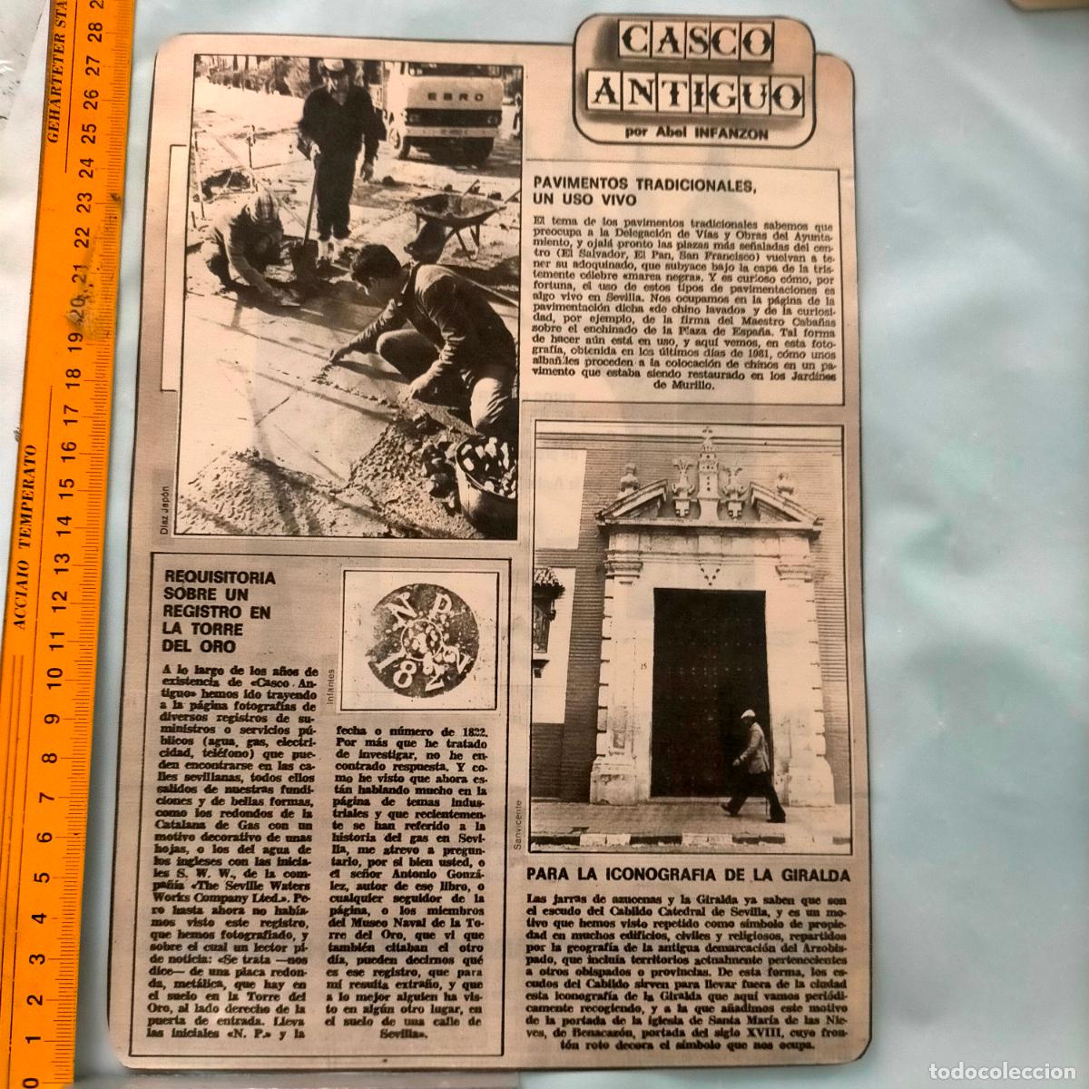 Collection Magazines and Newspapers: NOTICIA SEVILLA CASCO ANTIGUO ANTONIO BURGOS - REGISTRO TORRE DEL ORO - ICONOGRAFIA GIRALDA -