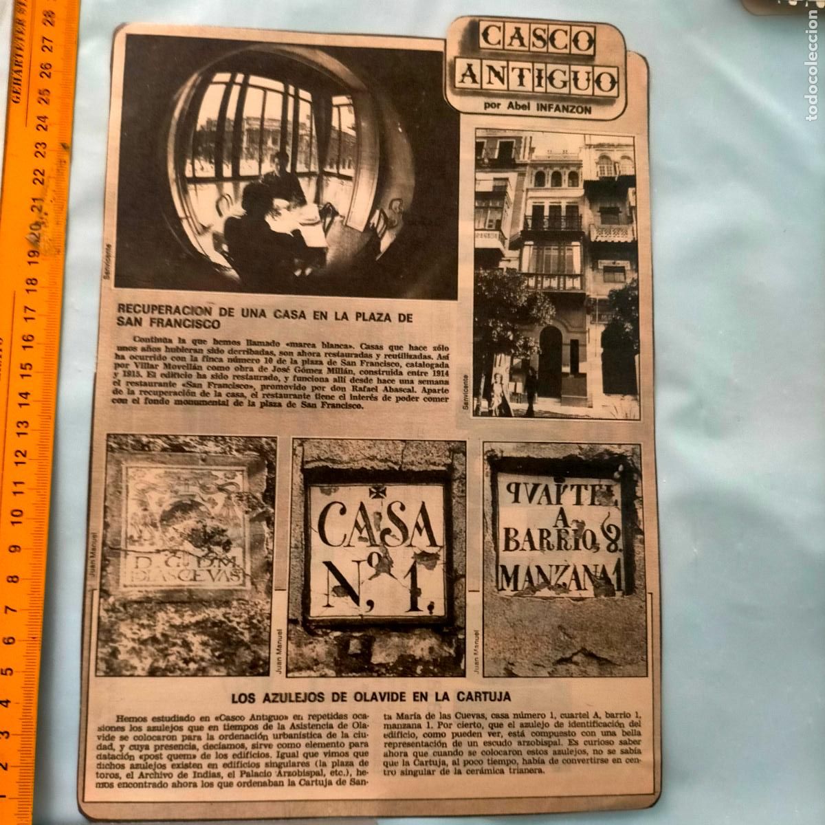 Sammeln von Zeitschriften und Zeitungen: NOTICIA SEVILLA CASCO ANTIGUO ANTONIO BURGOS - CASA PLAZA SAN FRASNCISCO - AZULEJOS CARTUJA