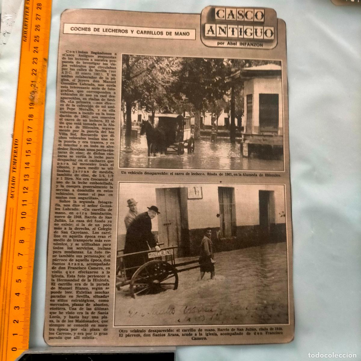 Sammeln von Zeitschriften und Zeitungen: NOTICIA SEVILLA CASCO ANTIGUO ANTONIO BURGOS - COCHES DE LECHEROS Y CARRITOS DE MANO