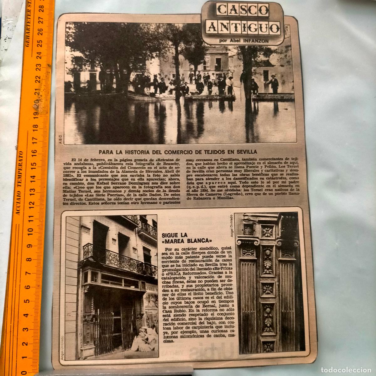 Sammeln von Zeitschriften und Zeitungen: NOTICIA SEVILLA CASCO ANTIGUO ANTONIO BURGOS - COMERCIO DE TEJIDOS - MAREA BLANCA