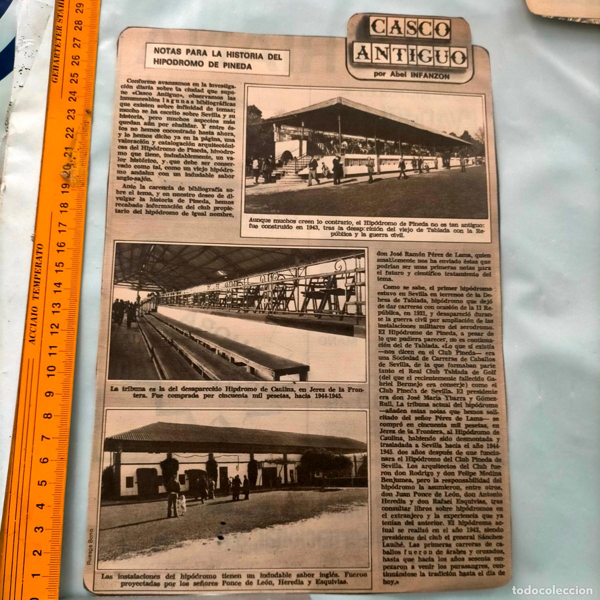 Sammeln von Zeitschriften und Zeitungen: NOTICIA SEVILLA CASCO ANTIGUO ANTONIO BURGOS - HIPODROMO DE PINEDA