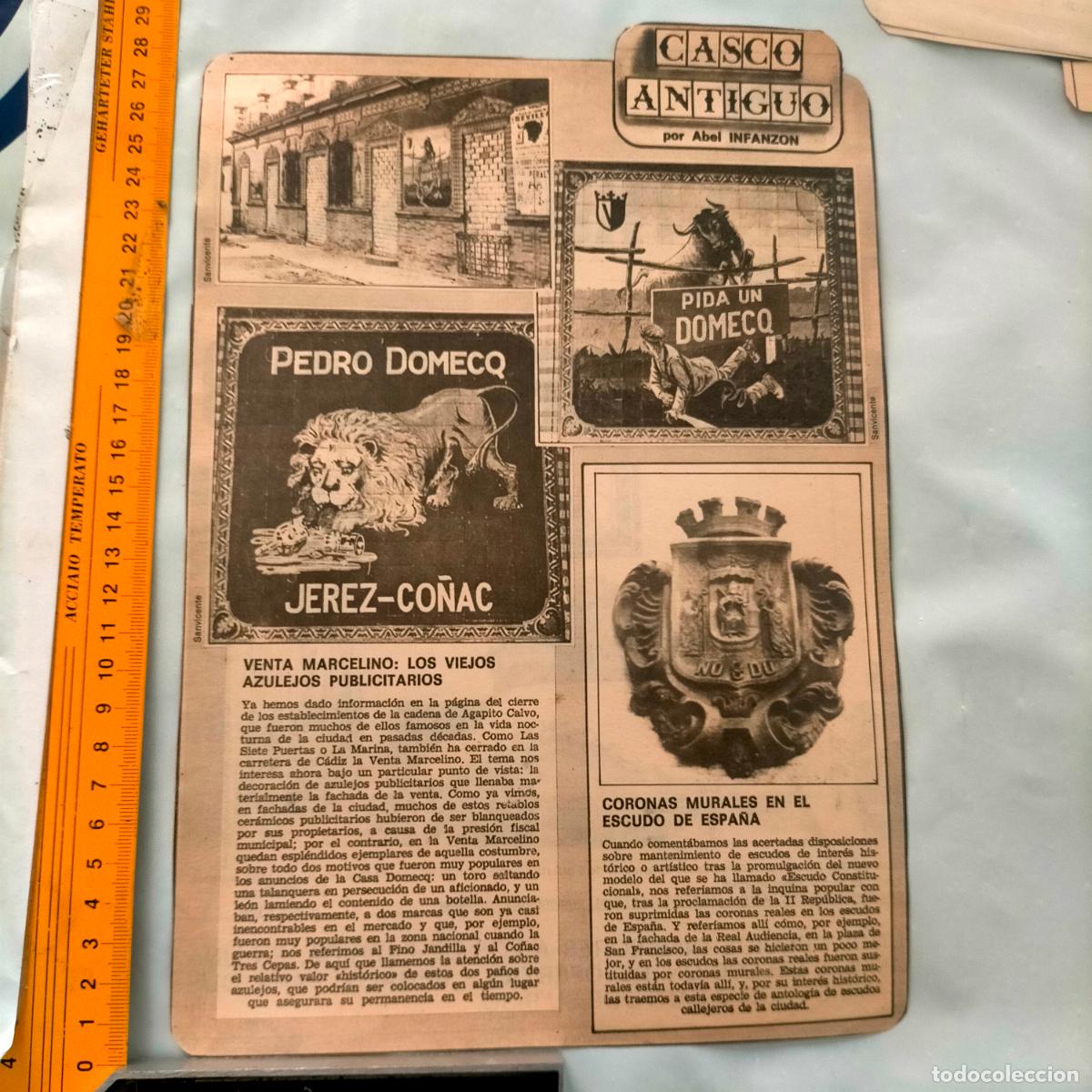 Collection Magazines and Newspapers: NOTICIA SEVILLA CASCO ANTIGUO ANTONIO BURGOS - PEDRO DOMECQ JEREZ CO&Ntilde;AC ESCUDO ESPA&Ntilde;A