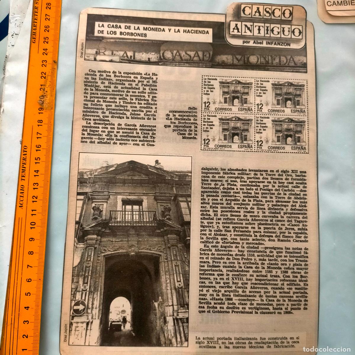 Sammeln von Zeitschriften und Zeitungen: NOTICIA SEVILLA CASCO ANTIGUO ANTONIO BURGOS - CASA DE LA MONEDA Y LA HACIENDA DE LOS BORBONES