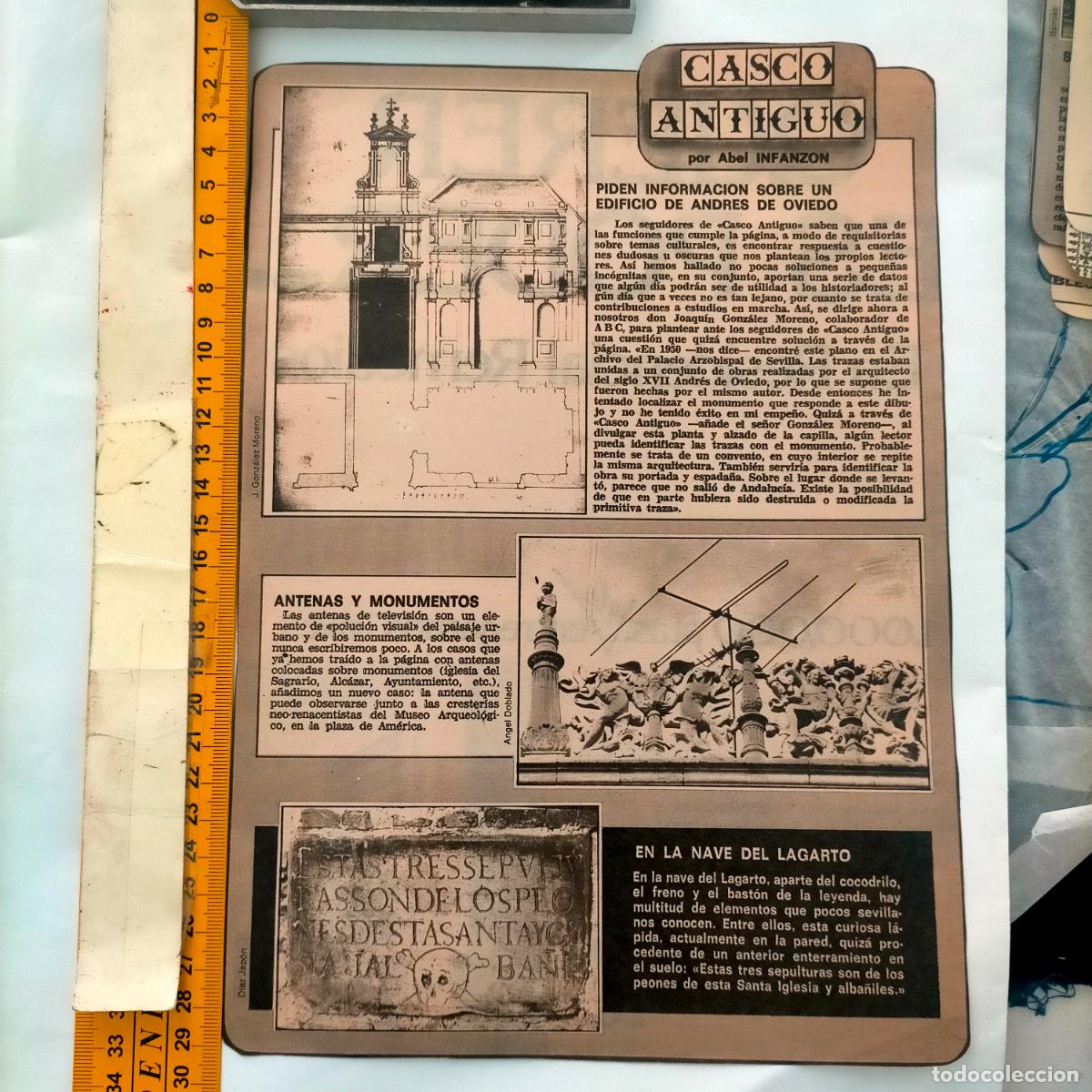 Collectionnisme de Revues et Journaux: NOTICIA SEVILLA CASCO ANTIGUO ANTONIO BURGOS - EDIFICIO ANDRES DE OVIEDO, ANTENAS Y MONUMENTOS