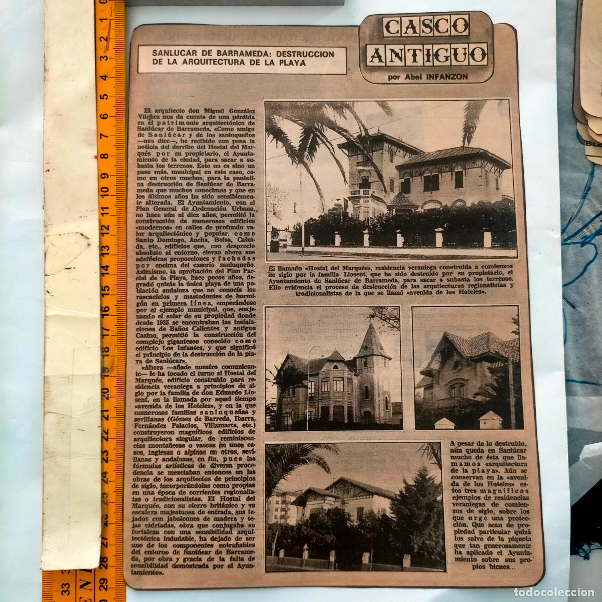 Collection Magazines and Newspapers: NOTICIA SEVILLA CASCO ANTIGUO ANTONIO BURGOS - SANLUCAR DE BARRAMEDA DESTRUCCION PLAYA