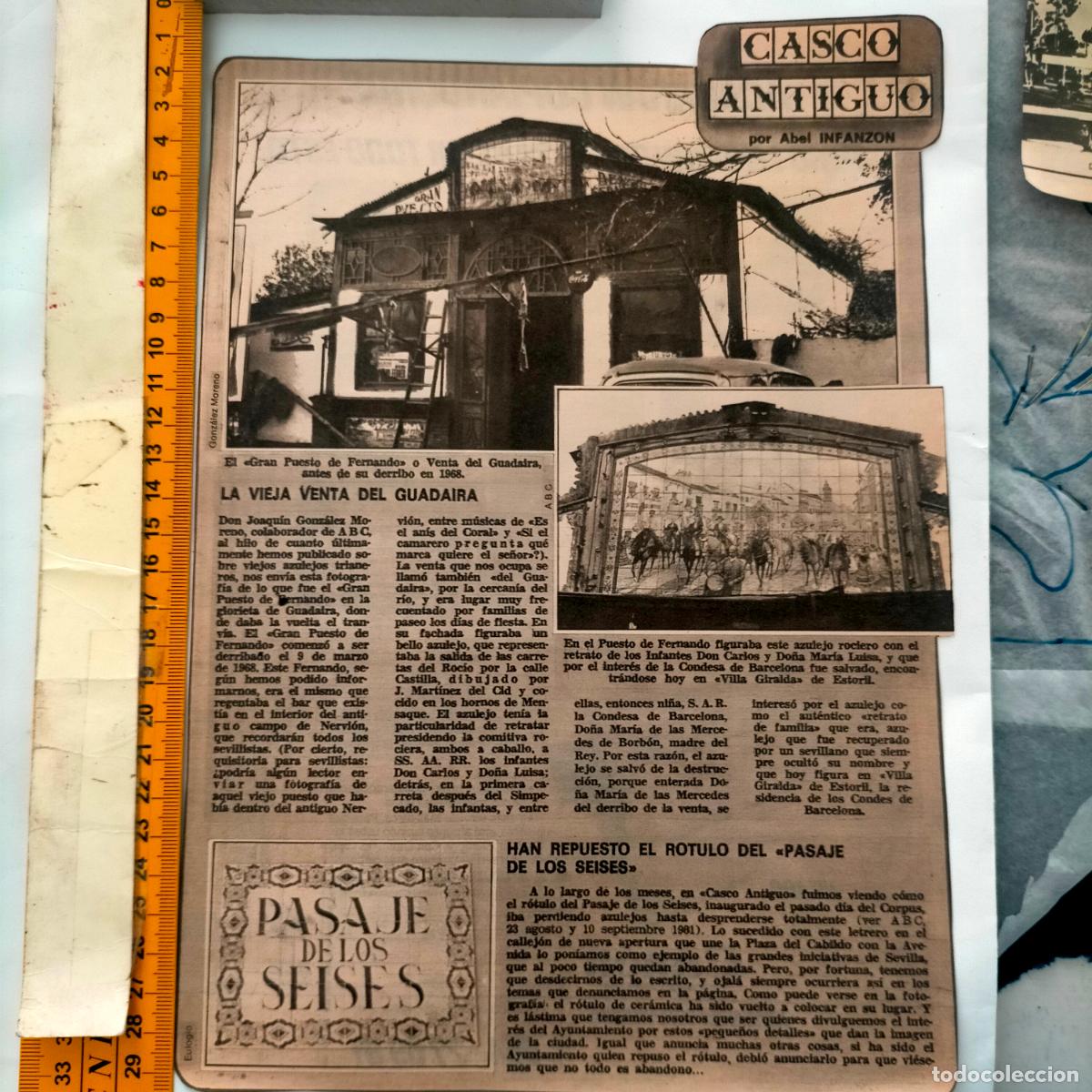 Collectionnisme de Revues et Journaux: NOTICIA SEVILLA CASCO ANTIGUO ANTONIO BURGOS - VENTA DEL GUADAIRA. PASAJE DE LOS SEISES