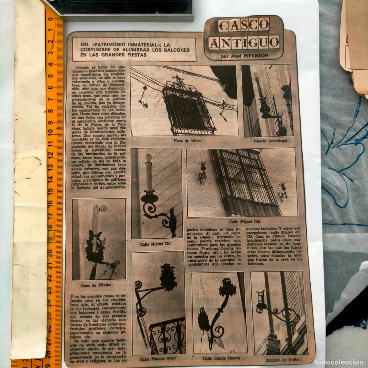 Collectionnisme de Revues et Journaux: NOTICIA SEVILLA CASCO ANTIGUO ANTONIO BURGOS - ALUMBRADO DE BALCONES GRANDES FIESTAS