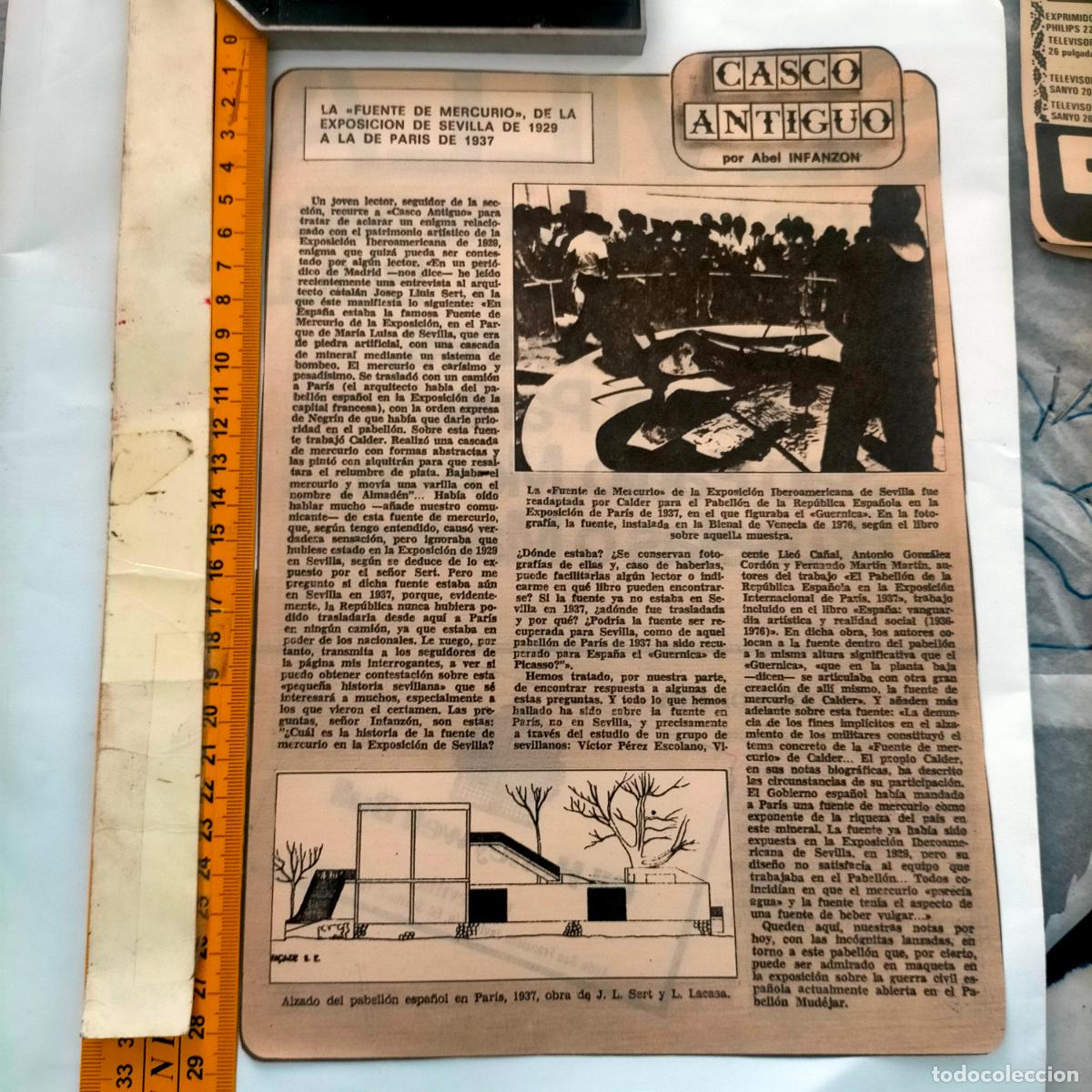 Collectionnisme de Revues et Journaux: NOTICIA SEVILLA CASCO ANTIGUO ANTONIO BURGOS - FUENTE DE MERCURIO EXPOSICION 1929 PARIS 1937