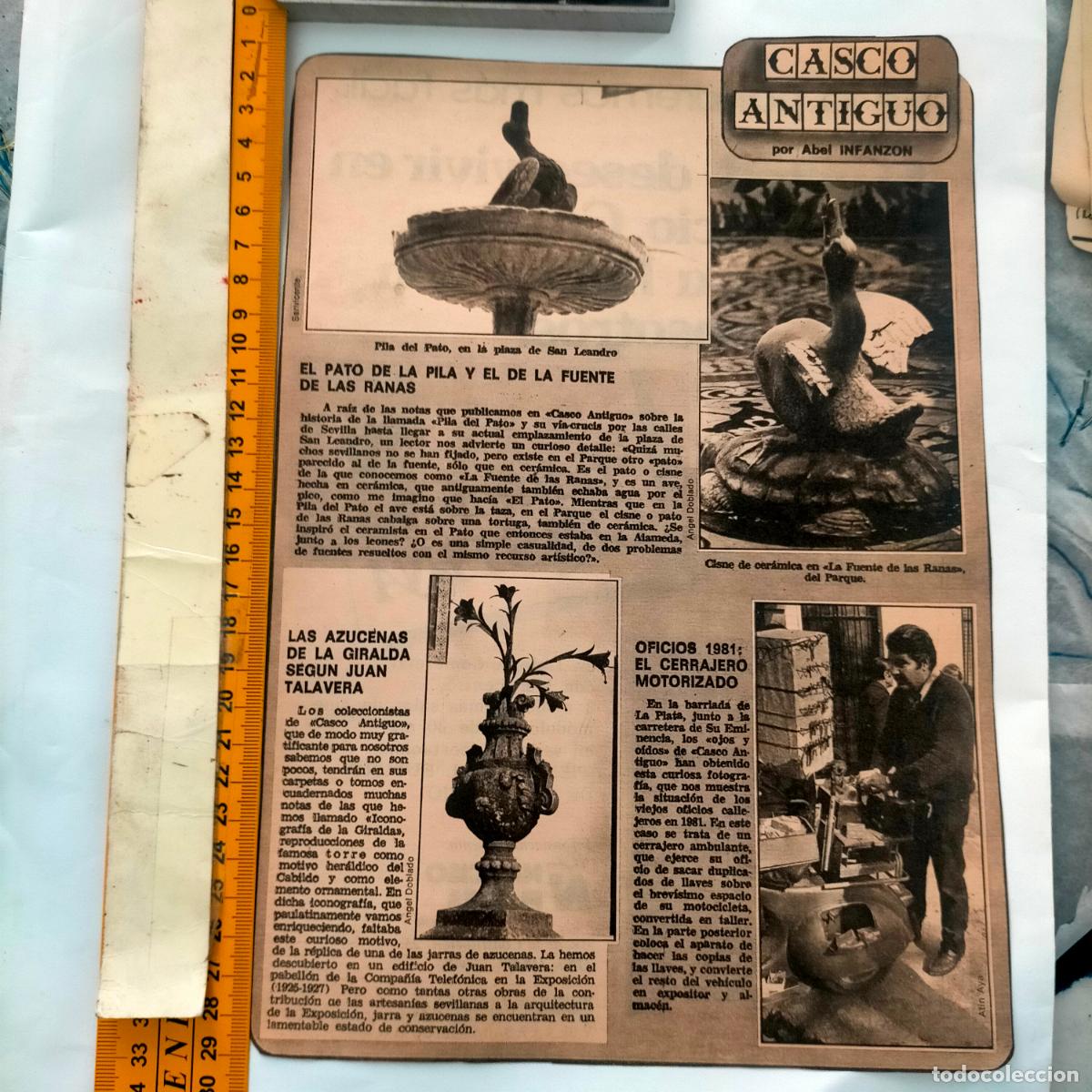 Collectionnisme de Revues et Journaux: NOTICIA SEVILLA CASCO ANTIGUO ANTONIO BURGOS - PATO DE LA PILA FUENTE DE LAS RANAS AZUCENA GIRALDA