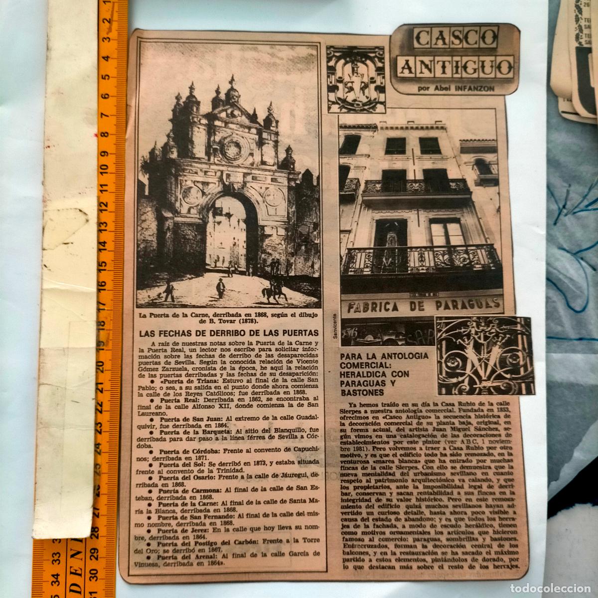 Collectionnisme de Revues et Journaux: NOTICIA SEVILLA CASCO ANTIGUO ANTONIO BURGOS - FABRICA DE PARAGUAS BASTONES , PUERTA DE LA CARNE