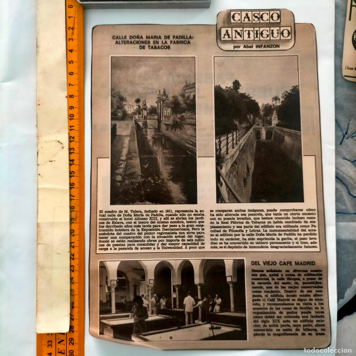 Collectionnisme de Revues et Journaux: NOTICIA SEVILLA CASCO ANTIGUO ANTONIO BURGOS CALLE DO&Ntilde;A MARIA DE PADILLA FABRICA TABACOS CAFE MADRID