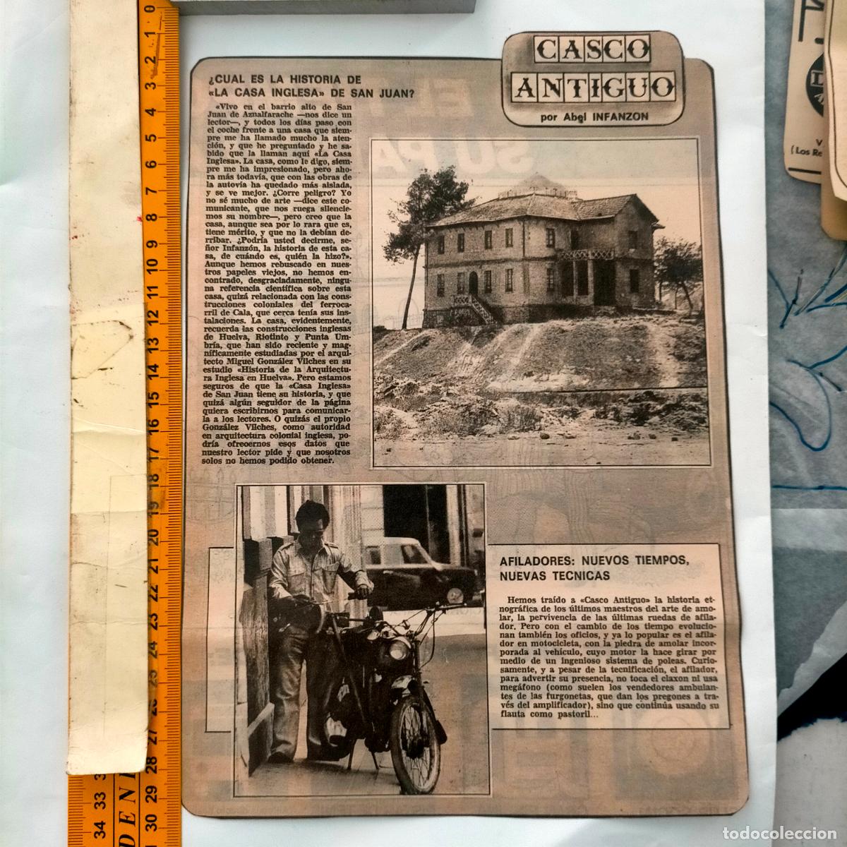 Collectionnisme de Revues et Journaux: NOTICIA SEVILLA CASCO ANTIGUO ANTONIO BURGOS - CASA INGLESA DE SAN JUAN, AFILADORES MOTO