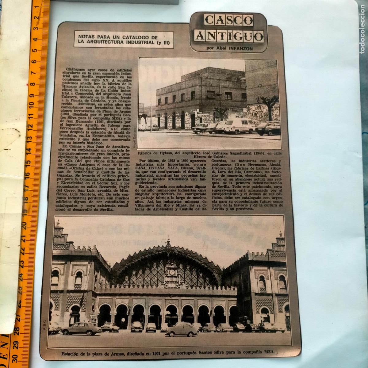 Collection Magazines and Newspapers: NOTICIA SEVILLA CASCO ANTIGUO ANTONIO BURGOS - ARQUITECTURA INDUSTRIAL