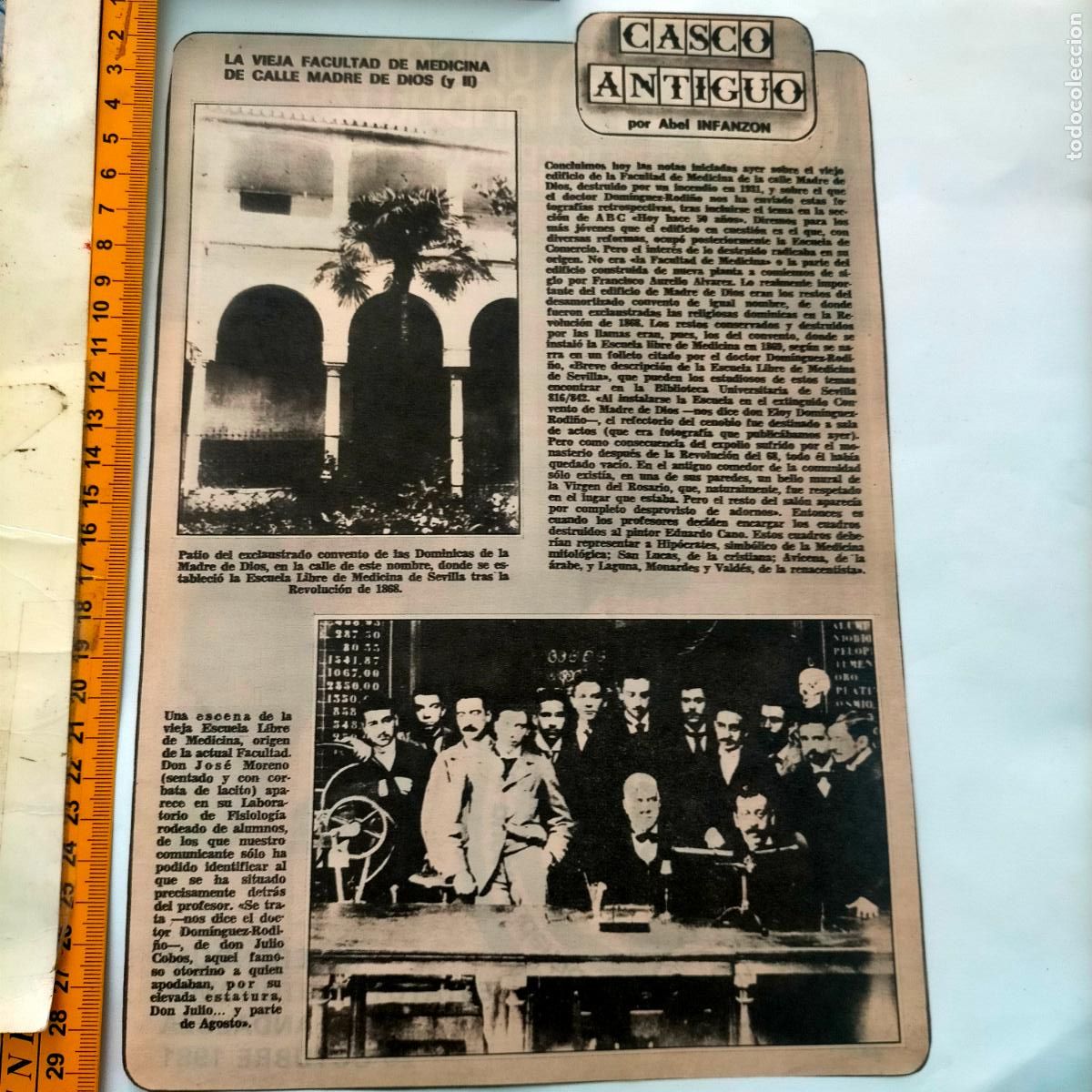 Collectionnisme de Revues et Journaux: NOTICIA SEVILLA CASCO ANTIGUO ANTONIO BURGOS - FACULTAD DE MEDICINA CALLE MADRE DE DIOS