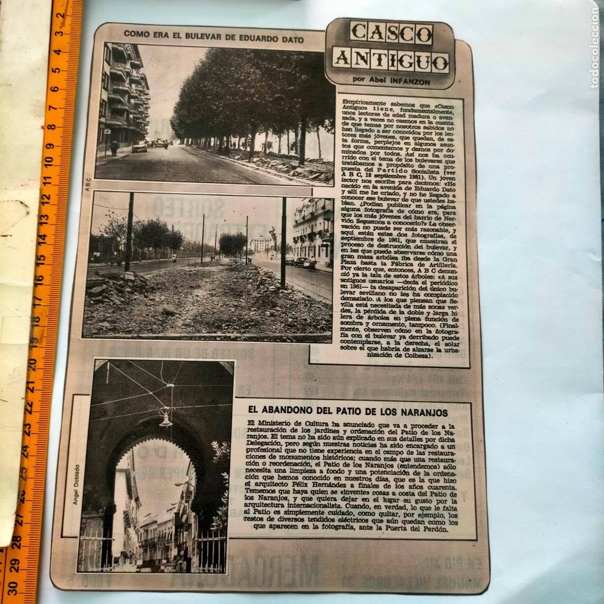 Collezionismo di Riviste e Giornali: NOTICIA SEVILLA CASCO ANTIGUO ANTONIO BURGOS - BULEVAR EDUARDO DATO - PATIO DE LOS NARANJOS