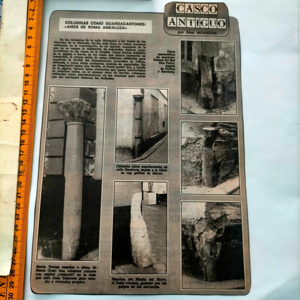 Collezionismo di Riviste e Giornali: NOTICIA SEVILLA CASCO ANTIGUO ANTONIO BURGOS - COLUMNAS GUARDACANTONES AIRES DE ROMA ANDALUZA
