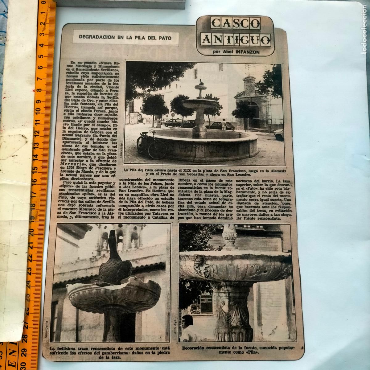 Collezionismo di Riviste e Giornali: NOTICIA SEVILLA CASCO ANTIGUO ANTONIO BURGOS - PILA DEL PATO . PLAZA SAN FRANCISCO