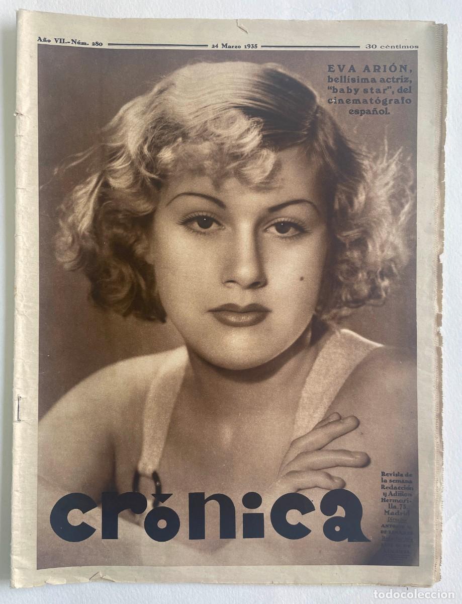 Coleccionismo de revistas y peri&oacute;dicos: VINTAGE Antigua revista CR&Oacute;NICA, Marzo de 1935 (plena rep&uacute;blica)