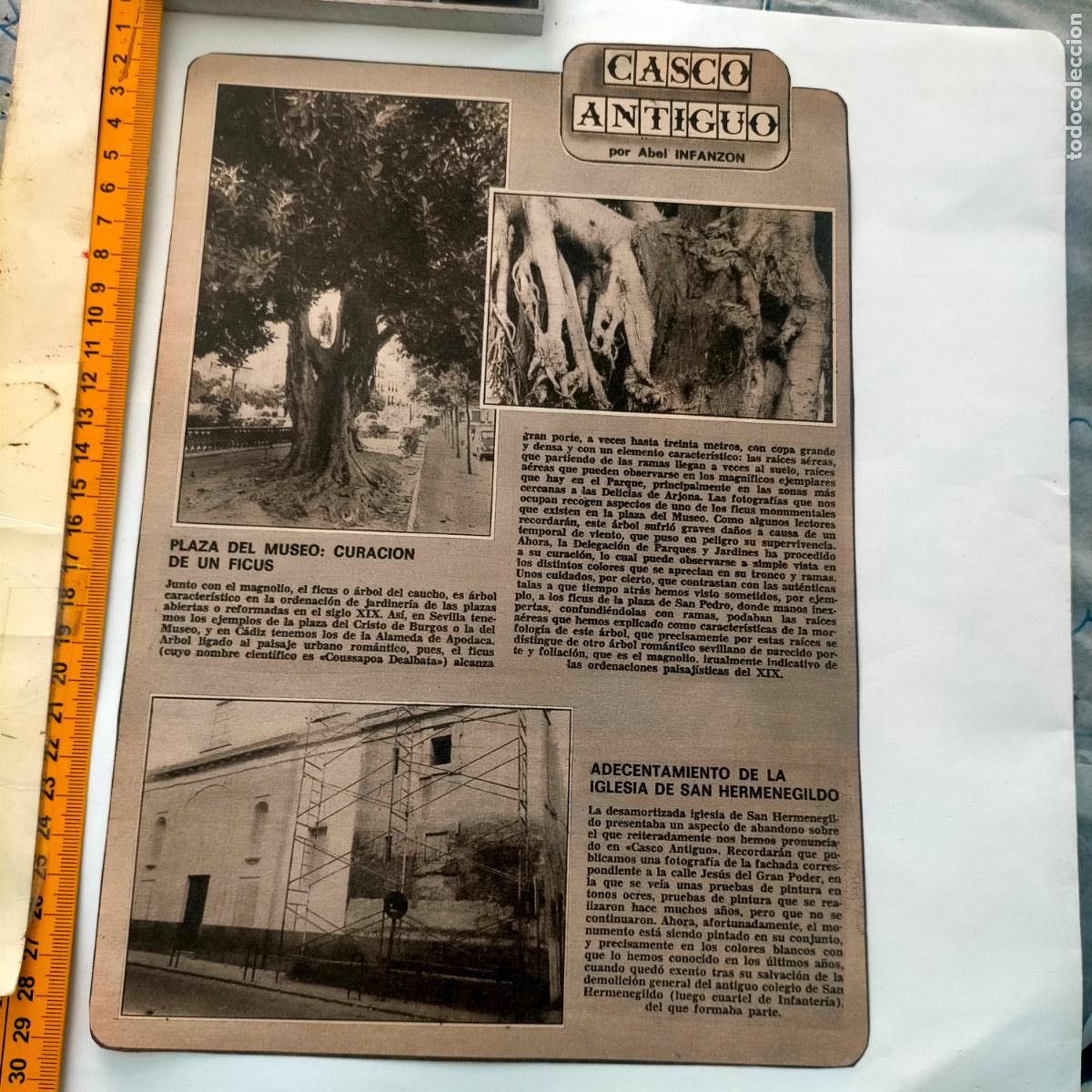 Collezionismo di Riviste e Giornali: NOTICIA SEVILLA CASCO ANTIGUO ANTONIO BURGOS - PLAZA DEL MUSEO FICUS - IGLESIA SAN HERMENESGILDO