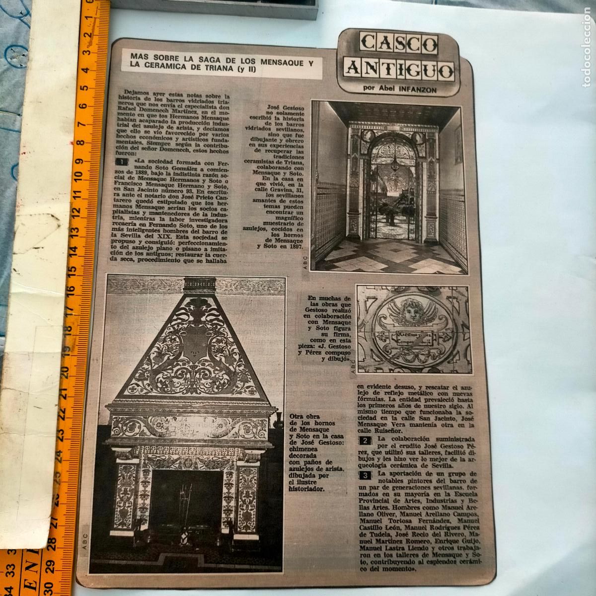 Collezionismo di Riviste e Giornali: NOTICIA SEVILLA CASCO ANTIGUO ANTONIO BURGOS - LA SAGA DE LOS MENSAQUES CERAMICA TRIANA