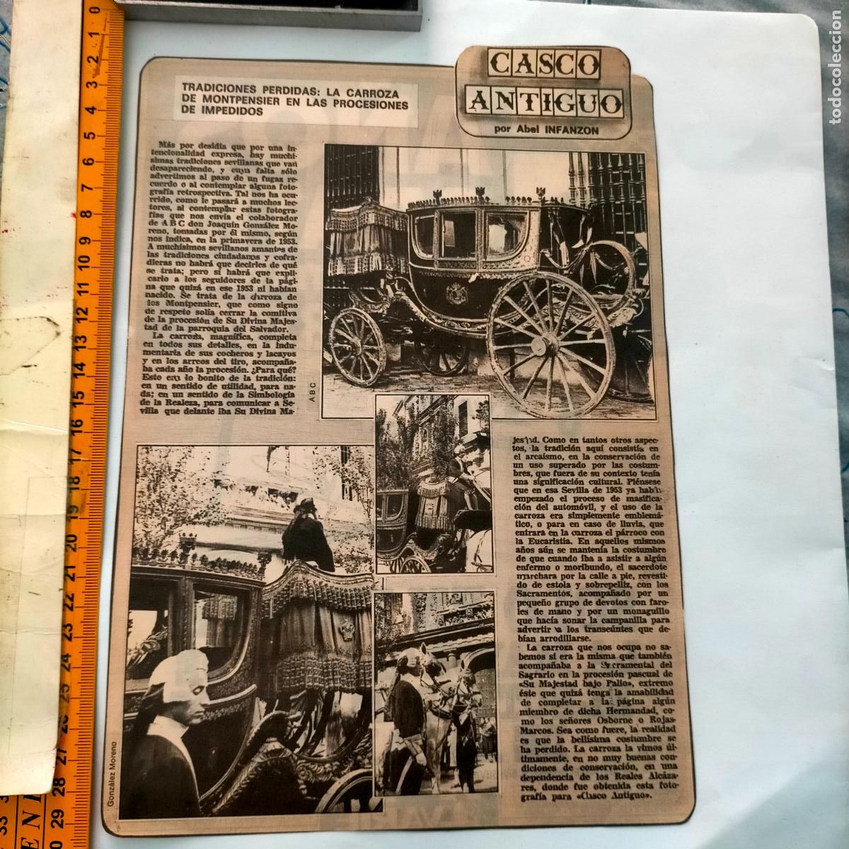 Collezionismo di Riviste e Giornali: NOTICIA SEVILLA CASCO ANTIGUO ANTONIO BURGOS - CARROZA DE MONTPENSIER PROCESIONES DE IMPEDIDOS
