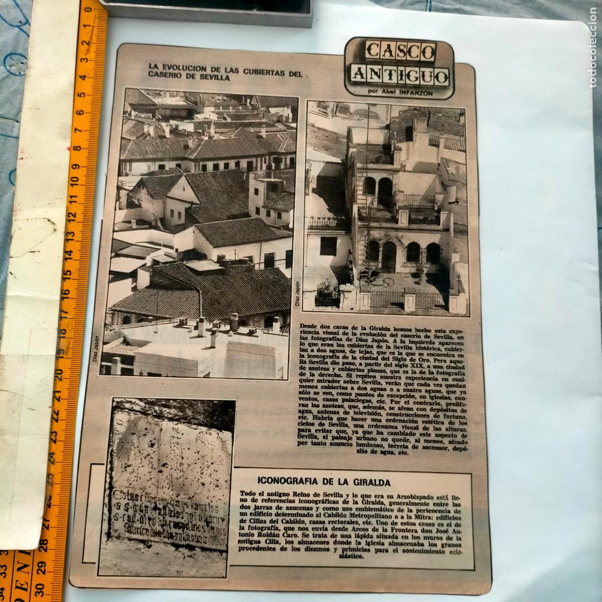 Collezionismo di Riviste e Giornali: NOTICIA SEVILLA CASCO ANTIGUO ANTONIO BURGOS - CUBIERTAS DEL CASERIO - ICONOGRAFIA DE LA GIRALDA