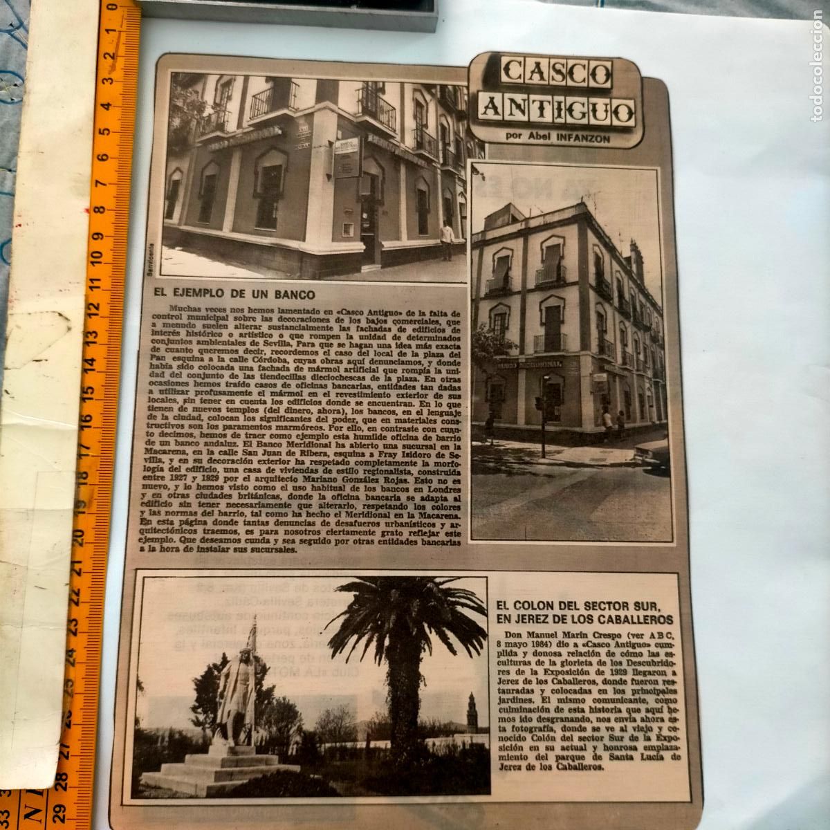 Collezionismo di Riviste e Giornali: NOTICIA SEVILLA CASCO ANTIGUO ANTONIO BURGOS - BANCO - COLON SECTOR SUR JEREZ DE LOS CABALLEROS