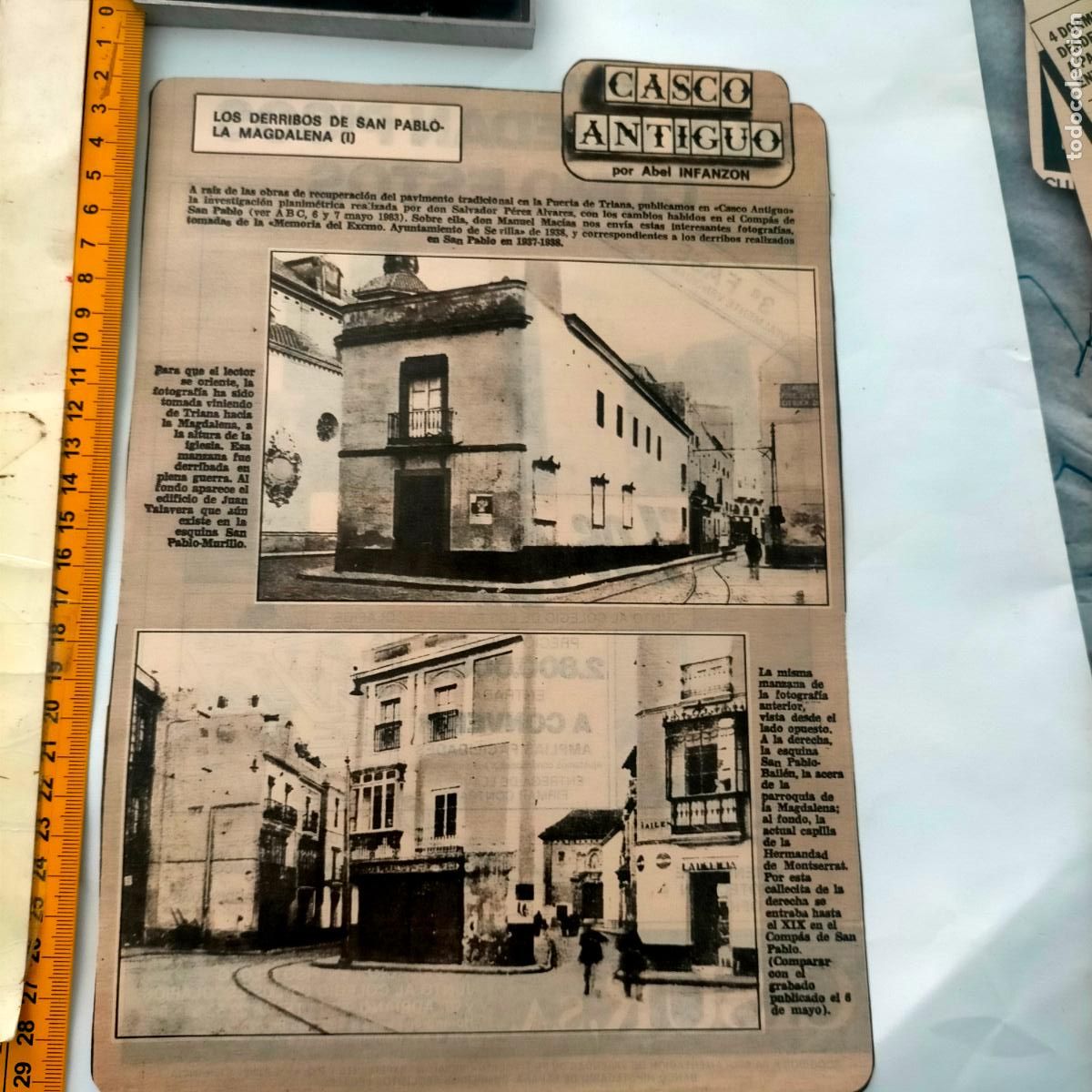 Collezionismo di Riviste e Giornali: NOTICIA SEVILLA CASCO ANTIGUO ANTONIO BURGOS - DERRIBOS EN SAN PABLO LA MAGDALENA